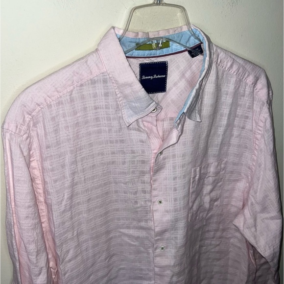 Tommy Bahama Linen Blend Button Down Shirt Pink Size XL - Picture 9 of 10